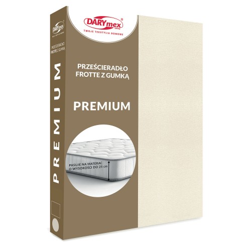 Prześcieradło frotte z gumką 220x200 kolor ecru PREMIUM