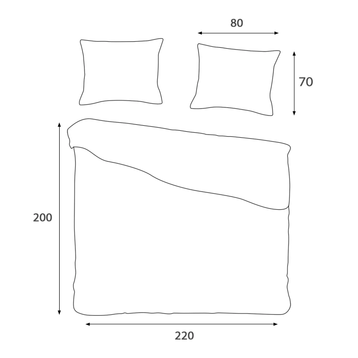 Pościel bawełniana 220x200 Cottonlove Sandleaf — niebieska z beżowymi liśćmi, OEKO-TEX®