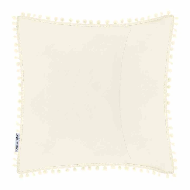 Komplet poszewek dekoracyjnych Meadore kremowych 45x45 cm 2 sztuki z pomponami