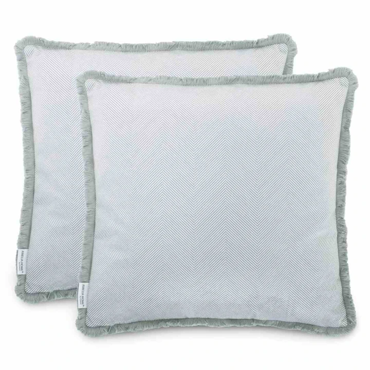 Poszewki dekoracyjne CLEAR 45x45 cm szare velvet z frędzlami 2 szt.