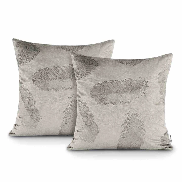 Poszewki dekoracyjne PEACOCK velvet  kolor cappuccino 2szt. 45x45 cm