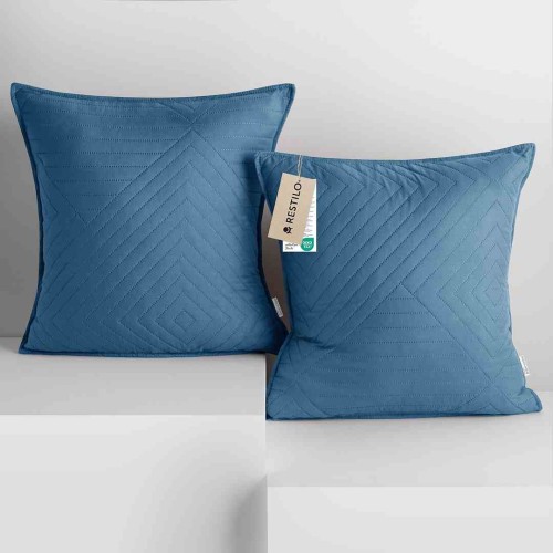 Komplet poszewek dekoracyjnych Softa granatowy 45x45 cm 2 szt. glamour z lamówką