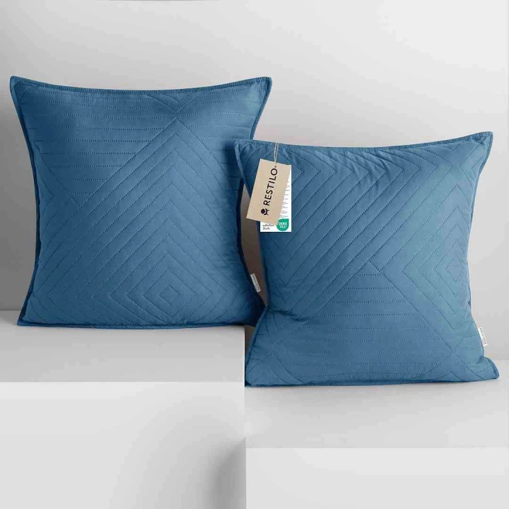 Komplet poszewek dekoracyjnych Softa granatowy 45x45 cm 2 szt. glamour z lamówką