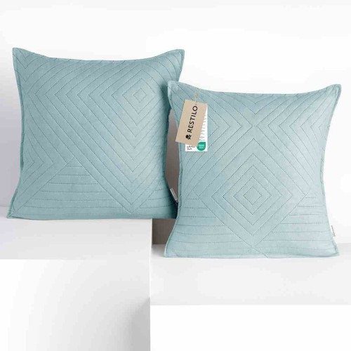 Poszewki dekoracyjne Softa 45x45 cm niebieskie glamour komplet 2 sztuki z lamówką