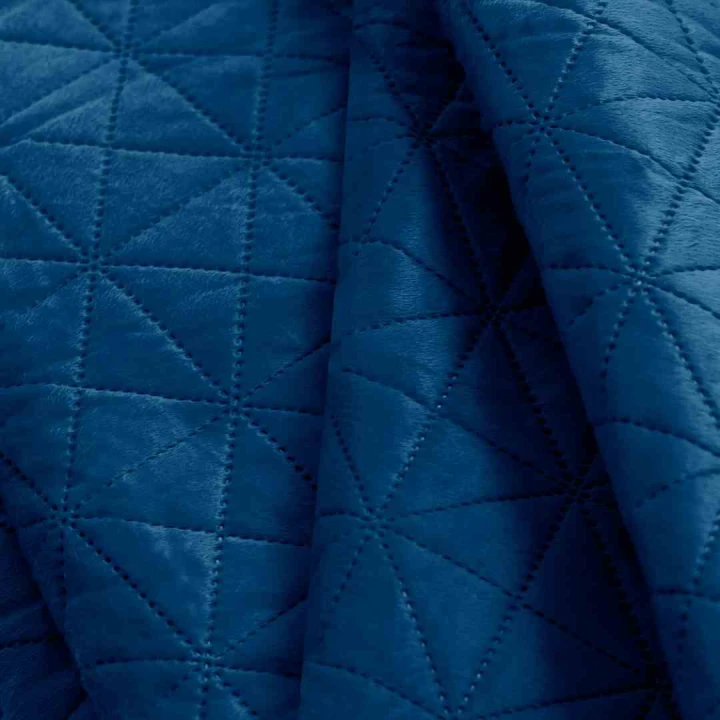 Narzuta LAILA 200x220 indygo velvet dwustronna glamour z lamówką
