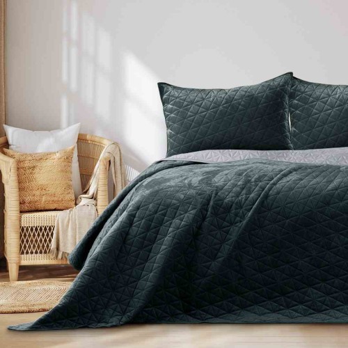 Narzuta LAILA 200x220 grafit velvet dwustronna