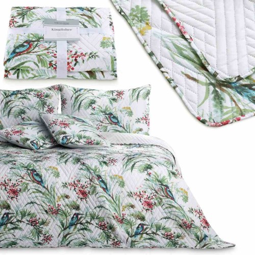 Narzuta KINGFISHER 200x220 Boho kolor biały z delikatnym nadrukiem dwustronna