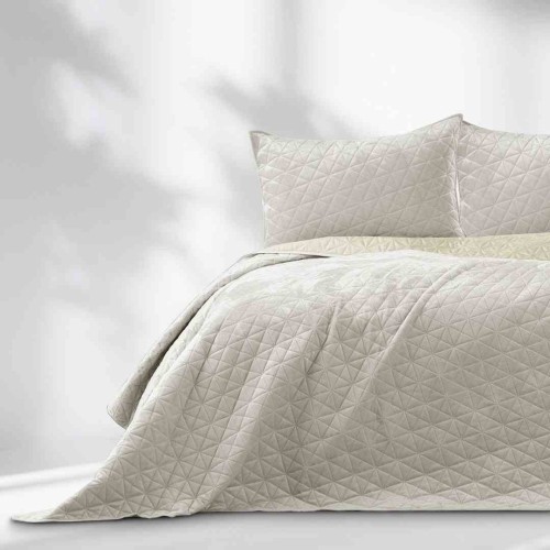 Narzuta LAILA 200x220 jasny beżowy velvet dwustronna glamour AmeliaHome