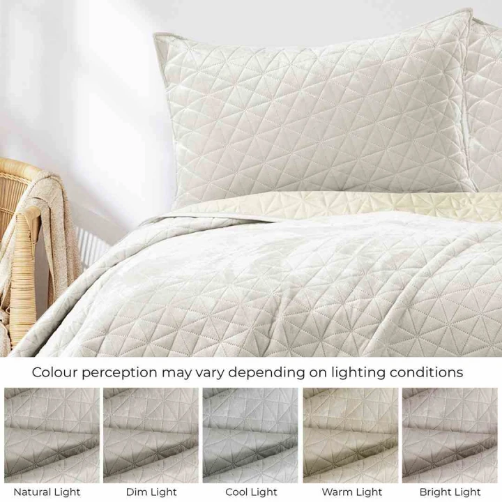 Narzuta LAILA 200x220 jasny beżowy velvet dwustronna glamour AmeliaHome