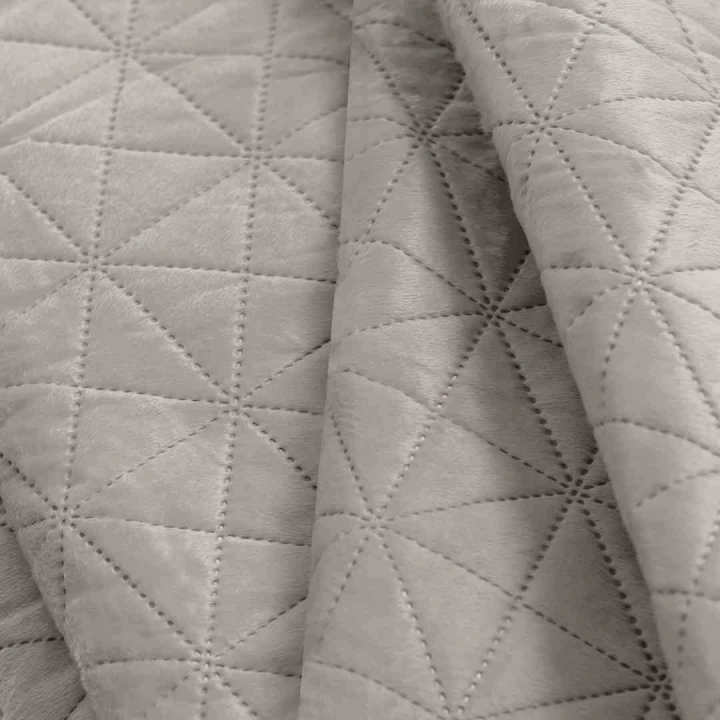 Narzuta LAILA 220x240 beżowa velvet przód poliester tył glamour gładka dwustronna