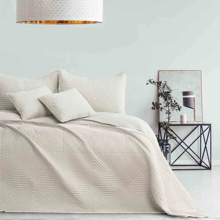 Narzuta SOFTA 220x240 kremowa jasny beż elegancka dwustronna