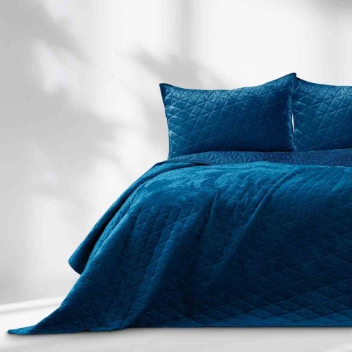 Narzuta LAILA velvet indygo 240x260 glamour dwustronna