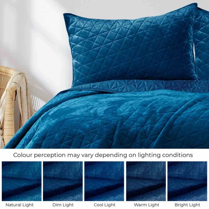 Narzuta LAILA velvet indygo 240x260 glamour dwustronna