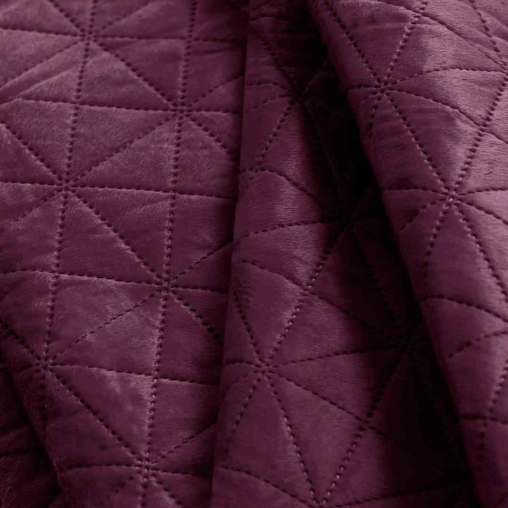 Narzuta LAILA 240x260 bordowo-różowa velvet glamour dwustronna
