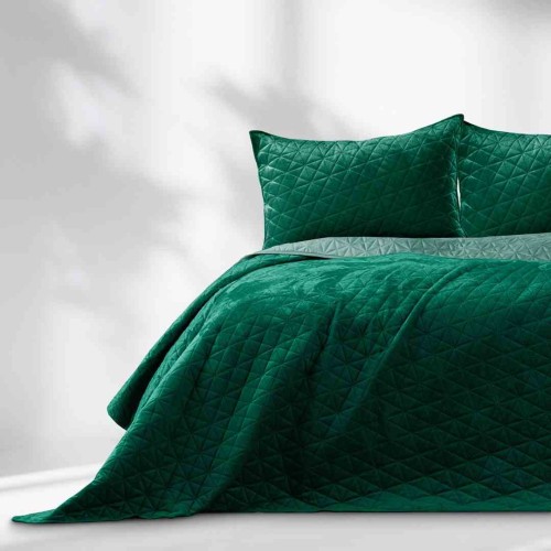 Narzuta butelkowa zieleń glamour dwustronna velvet 260x280
