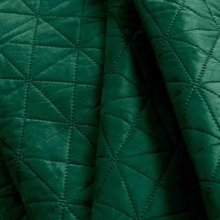 Narzuta na łóżko Laila butelkowa zieleń glamour 170x270 velvet
