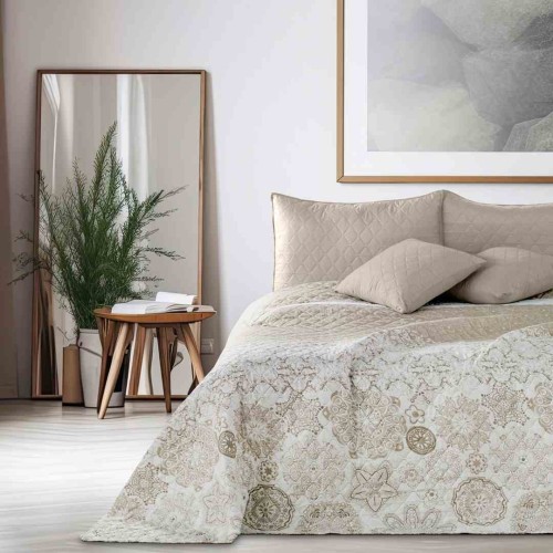 Narzuta na łóżko ALHAMBRA beżowa 170x210 cm drukowana dwustronna