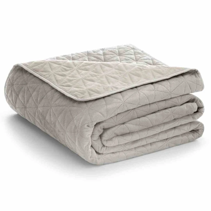 Narzuta na łóżko Laila beżowa glamour 170x210 velvet