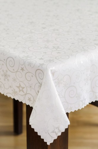 Obrus Boże Narodzenie srebrne mix gwiazdki