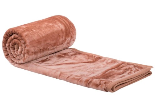 Koc Elway w kolorze beżowym wpadającym w róż