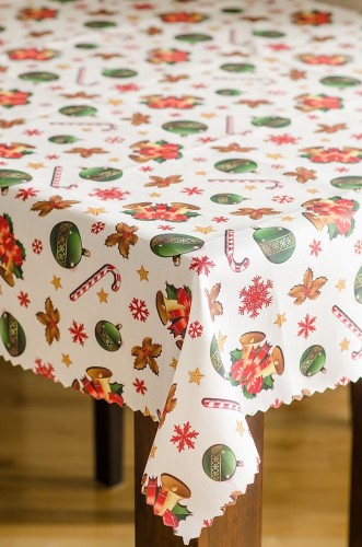 Obrus świąteczny Boże Narodzenie bombki