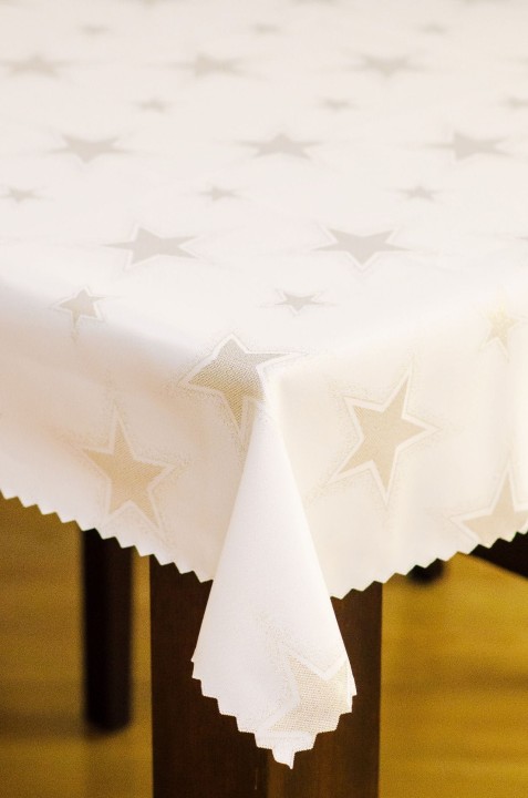 Obrus świąteczny złote gwiazdki duże