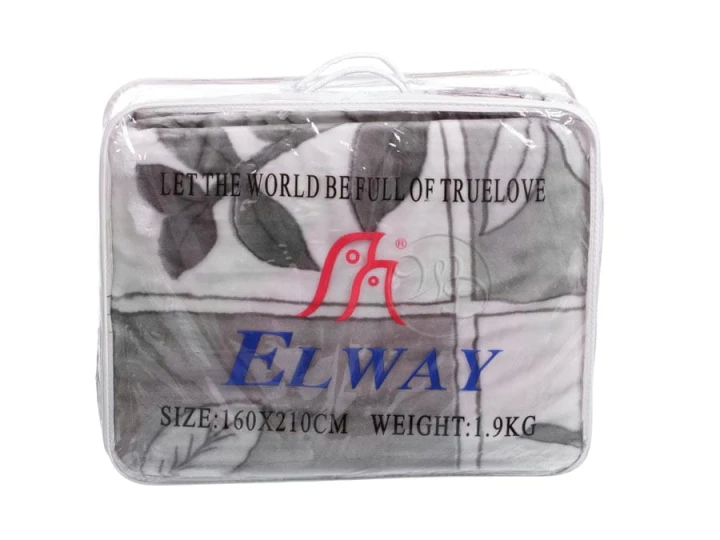 Koc Elway 160x210 listek szary