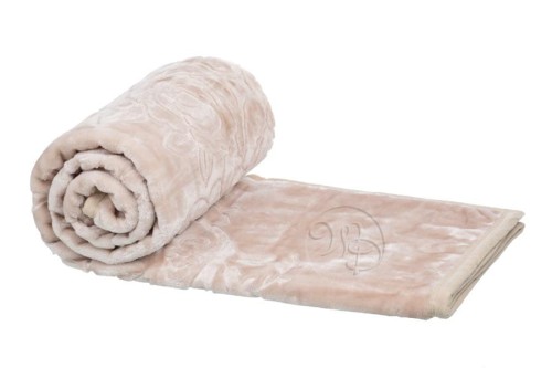 Koc Elway tłoczony beżowy