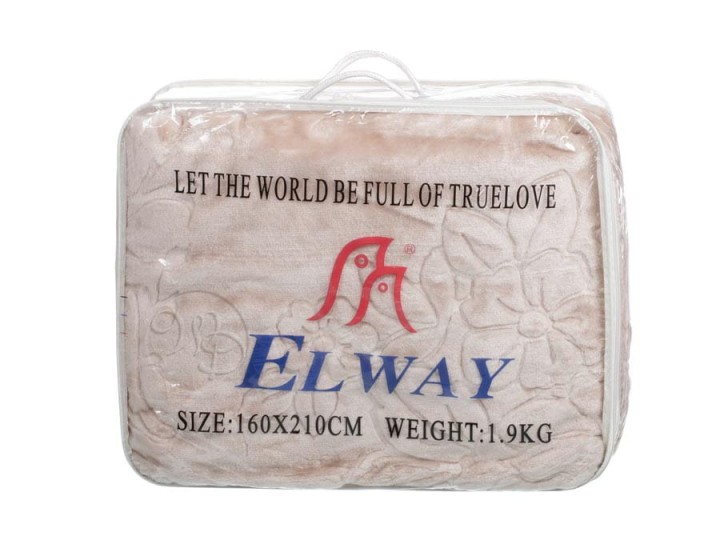 Koc Elway 160x210 tłoczony beżowy jasny